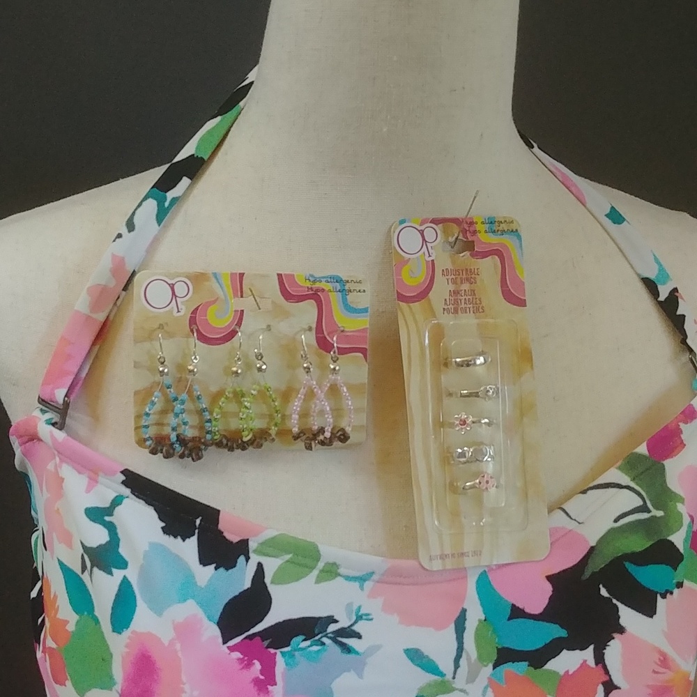 NWT OP Toe Rings and Trio of Earrings Boho